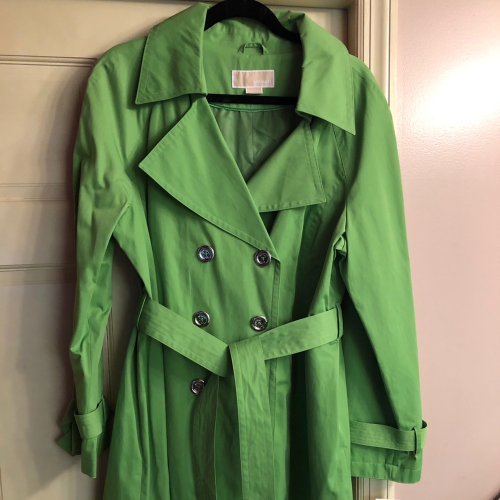 MICHAEL Michael Kors Palm Green Raincoat NWT